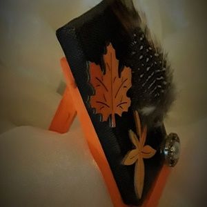 BeaslePunk Art Original Accents - Fall Feathers - 2"x3"mini canvas 3D art mini easel BeaslePunk Art Original Accents - Fall Feathers - 2"x3"mini canvas 3D art mini easel